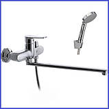 Змішувач для ванни з довгим поворотним виливом 35 см одноважільний ZERIX JXF6-A445 (ZX3261) Зерикс, фото 5