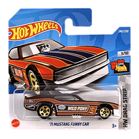 Машинка Базовая Hot Wheels '71 Mustang Funny Car Treasure Hunts Drag Strip 1:64 HCX95 Dark Red 1шт