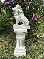Набор садовых фигур, скульптура серого Льва на постаменте для декора сада и двора, ручной работы