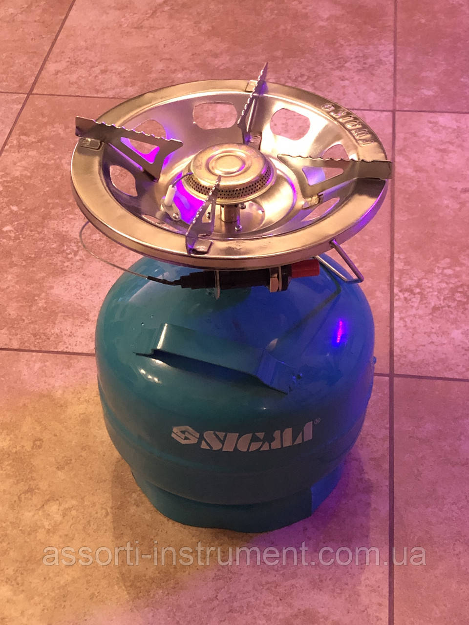 Туристический Газовый Баллон SIGMA V=5л с Пьезоподжигом (пропан-бутан ...