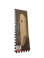 Терка из нержавейки WoffMann ручка деревянная 130x380 зуб 10*10