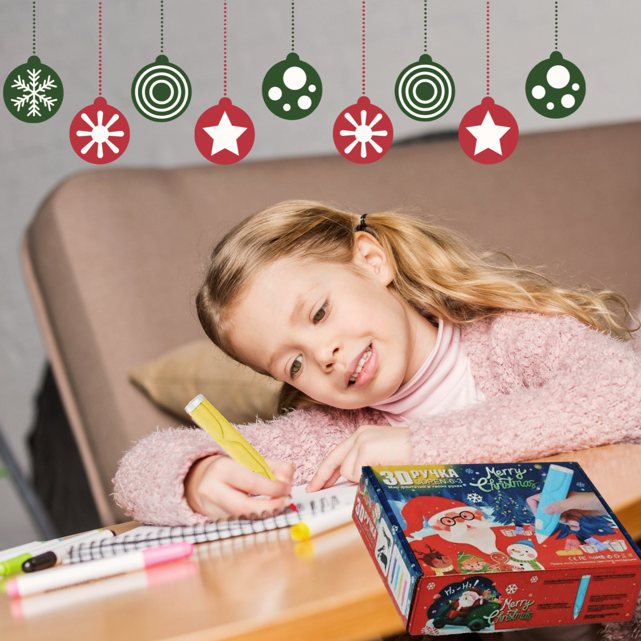 3D-ручка новий рік 3DPEN-6-3 Світ фантазій новорічна Merry Christmas new