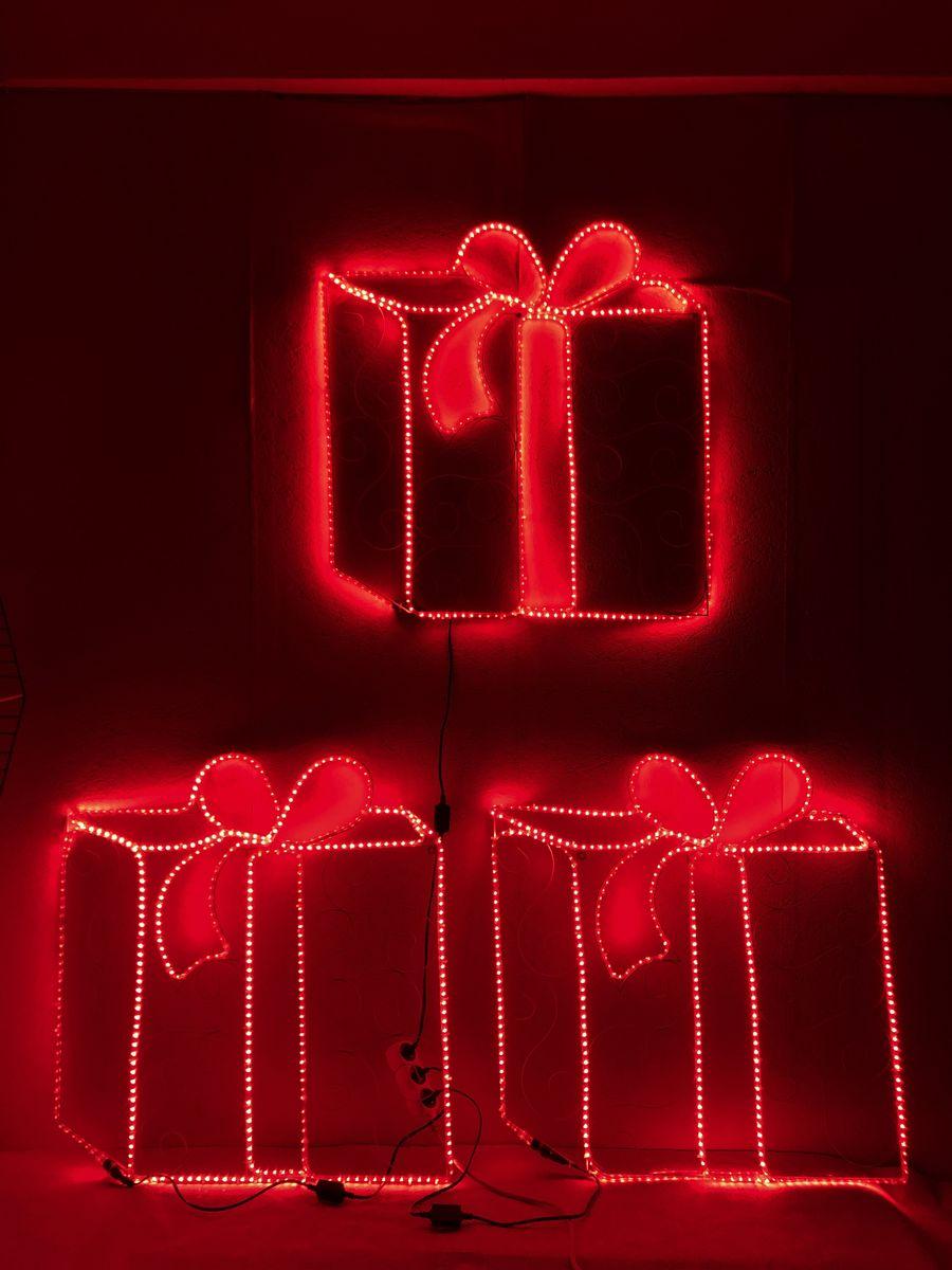 Новорічний декор Подарунок LED гірлянда (Дюралайт) 75*75 см