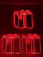 Новогодний декор Подарок LED гирлянда (Дюралайт) 75*75 см