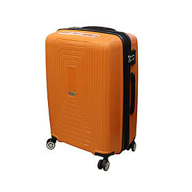 Сімейна пластикова валіза з поліпропілену 4 колеса 135 л Airtex оранжева