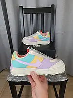 Теплые кроссовки женские Nike Air Force 1 Shadow Pale Ivory. Обувь зимняя женская Найк Аир Форсе цветная