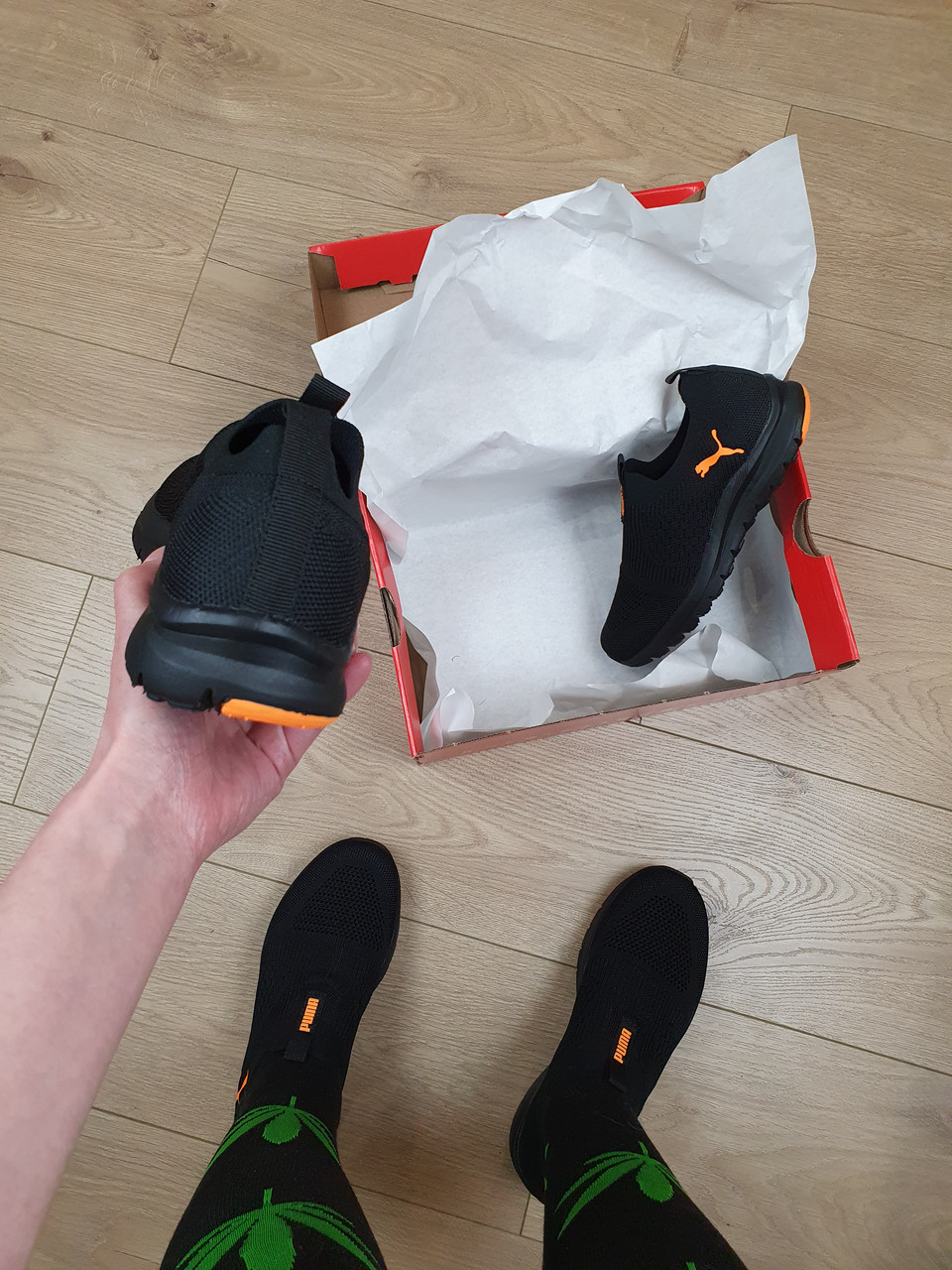 Puma top black orange