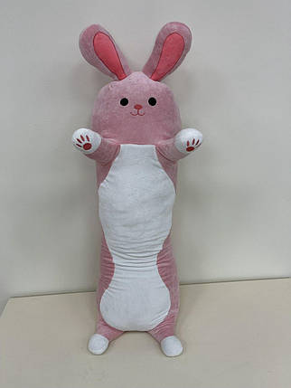 Подушка — іграшка дитяча з пледом усередині Кролик 21208 рожева м'яка іграшка-трансформер 3в1 Sofi-soft, фото 2