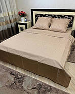 Постільна білизна Королева Ночі (Бязь) | Полуторний комплект | 50х70 | Смуги на капучиновому, фото 3