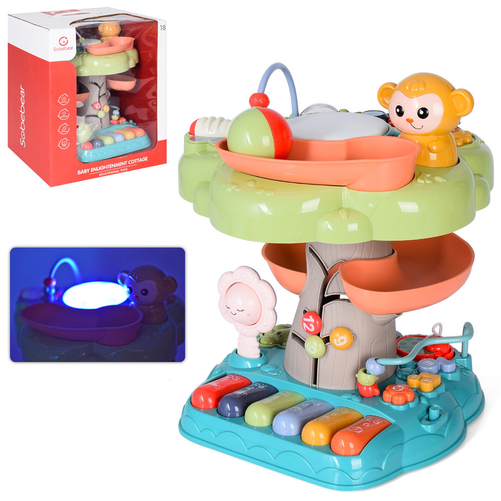 Музична розвиваюча іграшка "Дерево" (піаніно, лабіринт, барабан) ТМ Sobebear арт. YL 605, фото 1