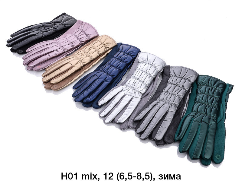 Жіночі рукавички замша із сенсором, всередині плюш розмір 6,5-8,5 мікс (від 12 пар)