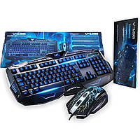 Игровая клавиатура и мышь с RGB подсветками V100 / Проводная клавиатура с мышкой для компьютера