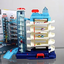 3302A Гараж паркінга з підіймачем 5 поверхів, машинки 8 шт., музика, світло, коробка 35,5-42-16 см, фото 3