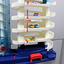 3302A Гараж паркінга з підіймачем 5 поверхів, машинки 8 шт., музика, світло, коробка 35,5-42-16 см, фото 5