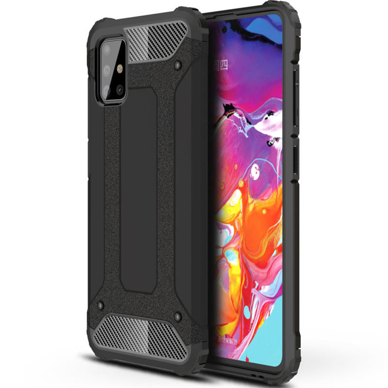 Броньований протиударний TPU+PC чохол Immortal для Samsung Galaxy A51 Чорний, TPU+PC - фото 1 - id-p1725103138