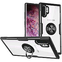 TPU+PC чохол Deen CrystalRing for Magnet (opp) для Samsung Galaxy Note 10 Plus Безбарвний / Чорний, TPU+PC,