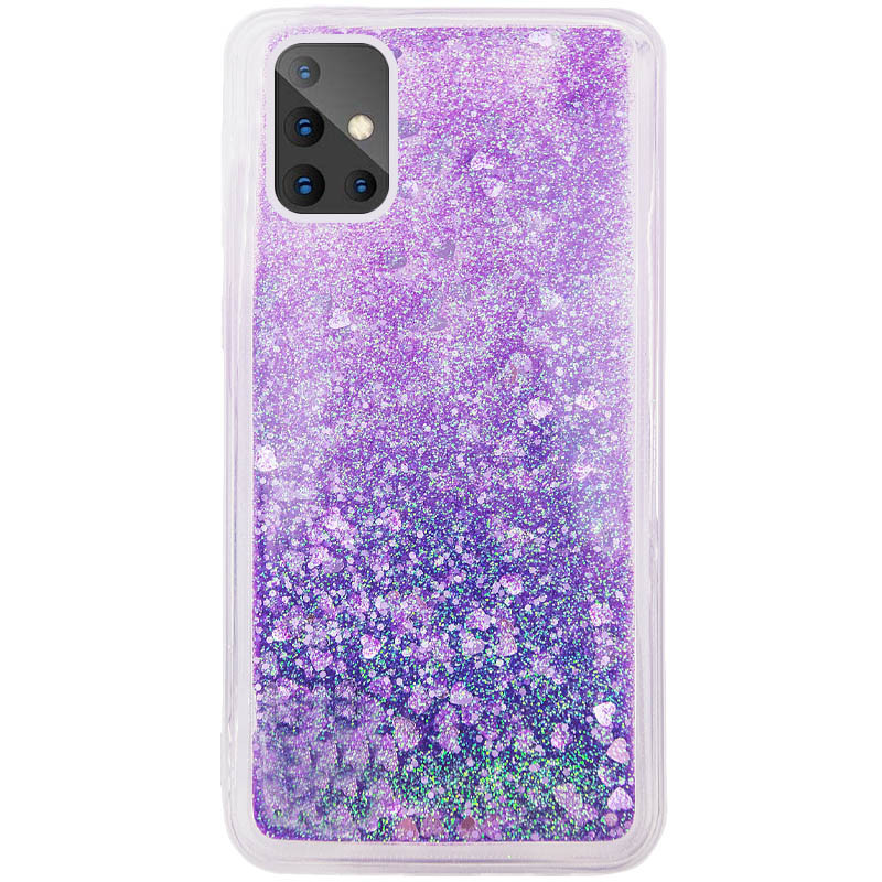 TPU чохол Liquid hearts для Samsung Galaxy A71 Фиолетовый - фото 1 - id-p1725105828