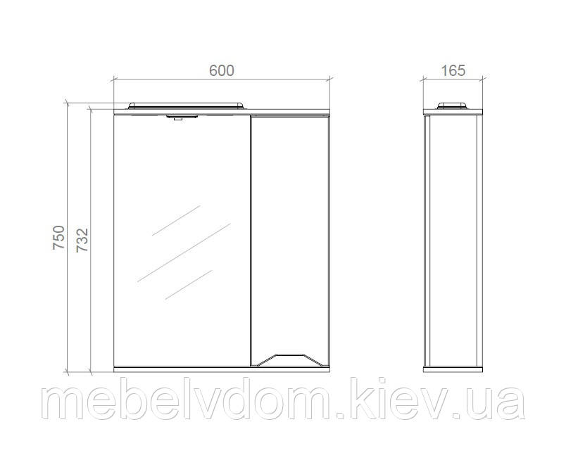 "Ріко" Шафа з дзеркалом з світ. 60 П - фото 3 - id-p1725109085