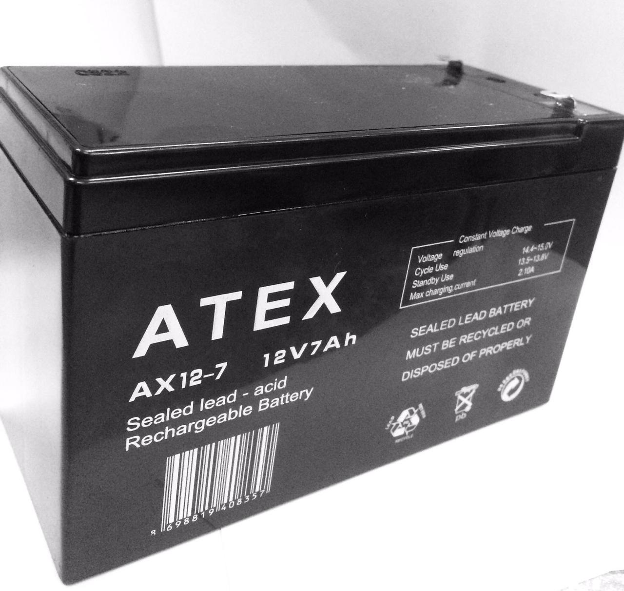 Акумулятори ATEX 12v7Ah AX 12-7 (10 шт./ясть), фото 1