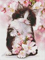 Алмазная мозаика  Пушистый котенок Идейка 30 х 40 AMO7577