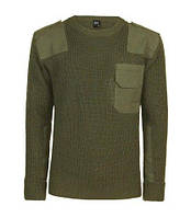 Армейский, военный, форменный пуловер свитер Brandit (Оливковый) L, лонгслив военный, шерстяной свитер олива