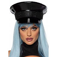 Шляпа военная со стразами One Size Rhinestone Trimmed Military Hat от Leg Avenue, черная