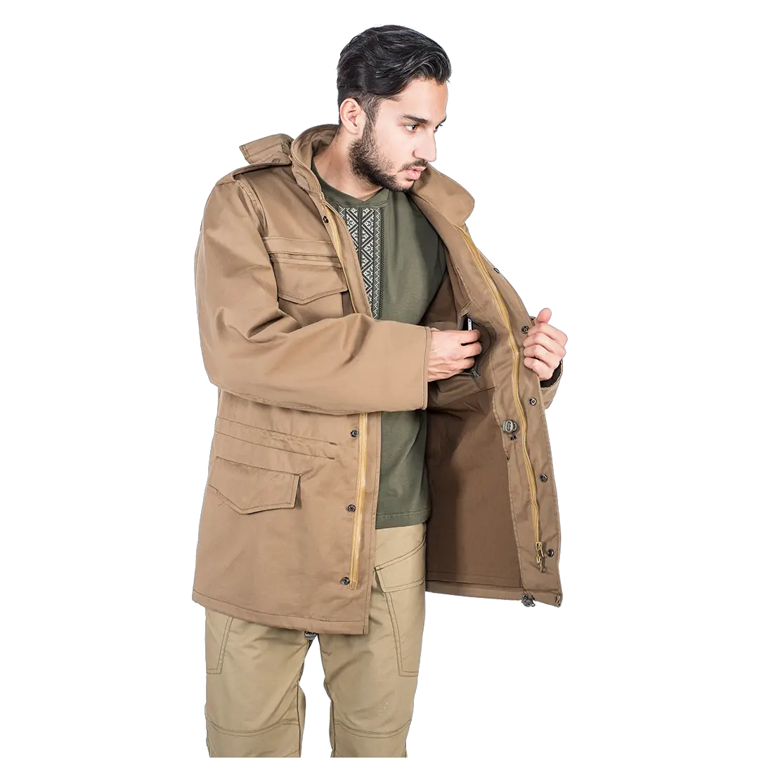 Демисезонная тактическая оливковый куртка парка M65 Classic с водоотталкивающей пропиткой, 48-50, 170-176 52-54, 170-176, Койот - фото 5 - id-p1725120033
