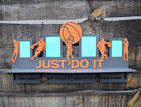 Тримач для медалей по баскетболу. Медальница баскетбол, Полиця для медалей баскетболісту, Холдер для медалей