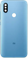 Задняя крышка Xiaomi Mi A2/Mi 6X голубая оригинал + стекло камеры