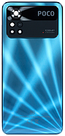 Задняя крышка Xiaomi Poco X4 Pro 5G синяя Laser Blue оригинал + стекло камеры