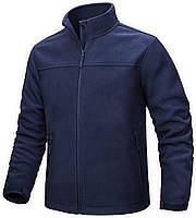 TACVASEN чоловіча легка флісова куртка на блискавці розмір XL, колір Navy