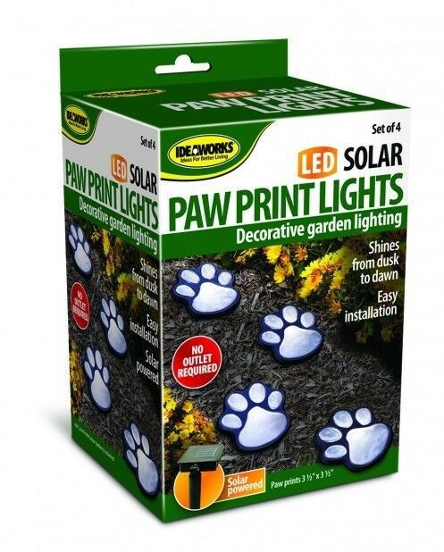 Автономний світильник світлодіодні сліди на сонячній батареї LED Solar Paw Print Lights