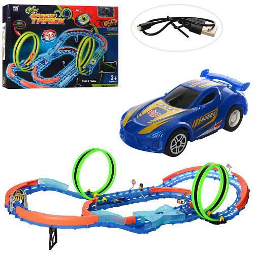 Дитячий світний трек A-Toys 89927, мертва петля, машина акумулятор