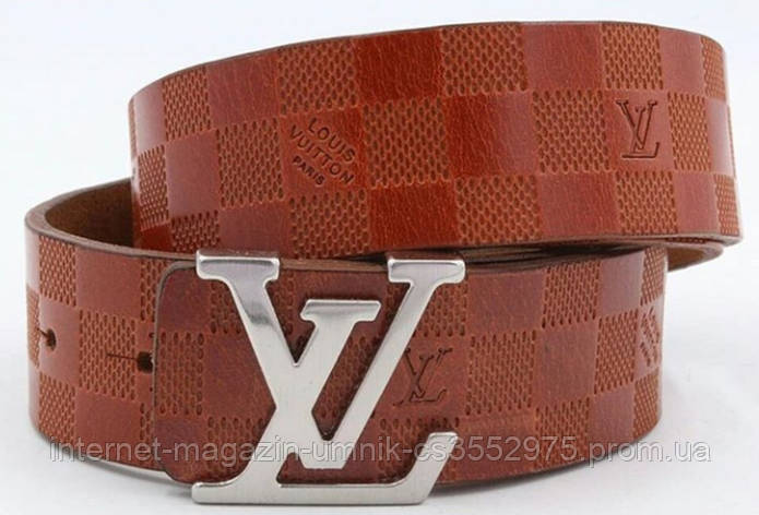 Ремінь чоловічий шкіряний Louis Vuitton ширина 40 мм. 930826, фото 2