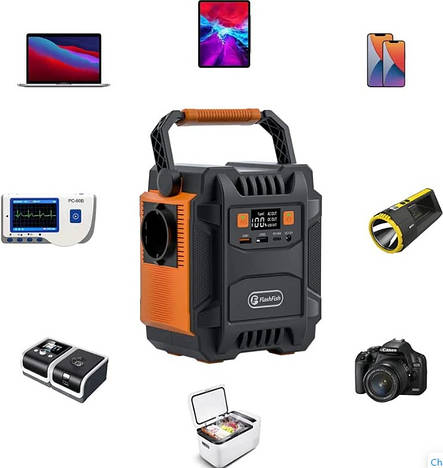 Зарядна станція (200W, 48000 мАг, 220В, USB, PD, 12В, ліхтар) FLASHFISH A201, фото 3