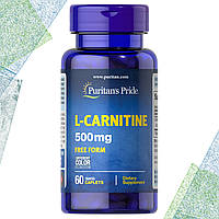 Для похудения и мозга Puritan's Pride L-Carnitine Л-Карнитин 500 мг 60 таблеток (каплетс)