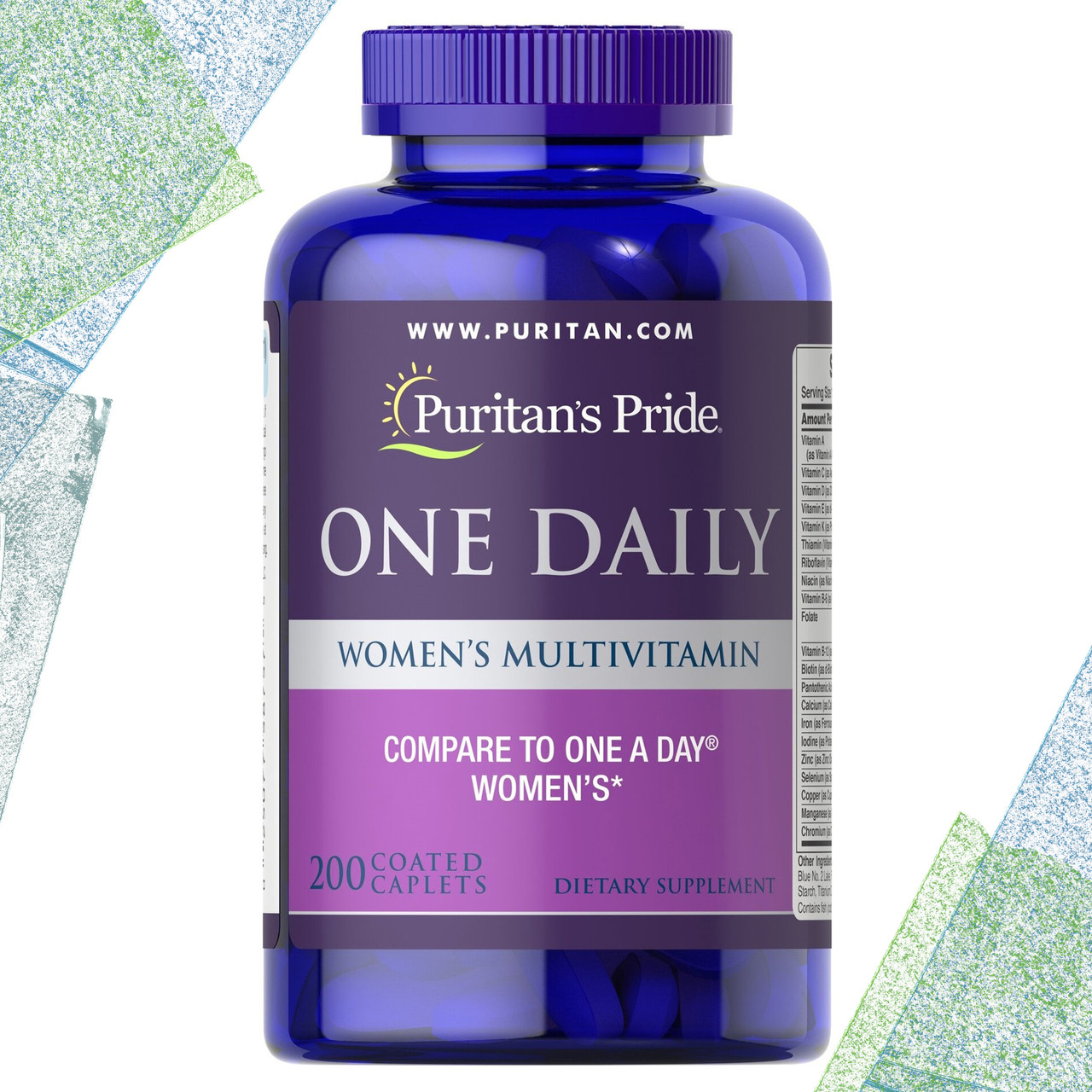 Вітаміни для жінок Puritan's Pride ONE DAILY Women's Multivitamin Мультивітаміни 200 таблеток (каплетс), фото 1