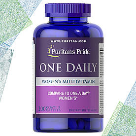 Вітаміни для жінок Puritan's Pride ONE DAILY Women's Multivitamin Мультивітаміни 200 таблеток (каплетс)