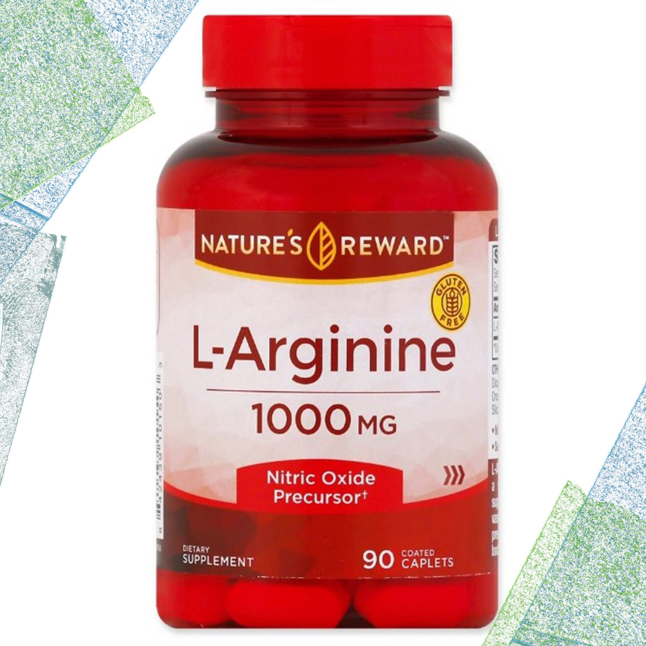 Л-Аргинин Nature's Reward L-Arginine HCL 1000 мг 90 таблеток (каплетс) - фото 1 - id-p1724222528