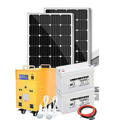 Сонячна станція з накопиченням енергії + інвертор 2000W + Solar panel 2x200W + акумулятор 2x100AH,