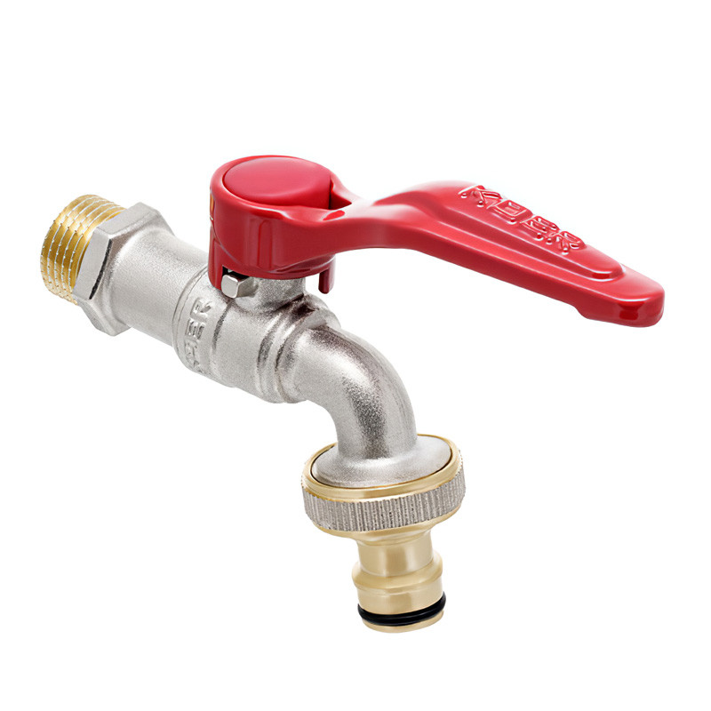 Кран поливу KOER KR.247 1/2" з конектором, латунний, для крапельного поливу (KR3196)