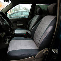 Чехлы на сиденья из экокожи и антары Nissan Patrol V (Y61) 1997-2010 EMC-Elegant Серый