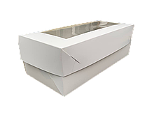 Коробка подарункова 330х150х110 біла з вікном
