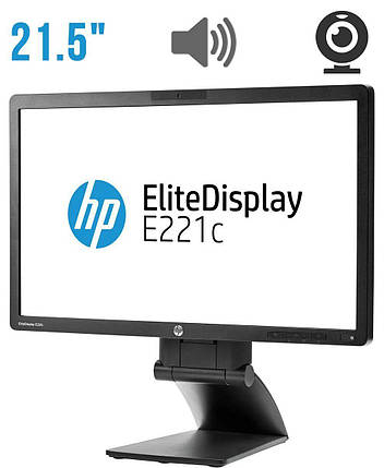 Монітор HP EliteDisplay E221c / 21.5" (1920x1080) IPS / DisplayPort, DVI, VGA, USB, Audio / Вбудовані колонки, фото 2