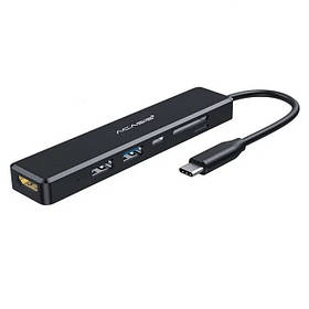 USB hub Acasis CM069 з роз'ємом Type-C і підтримкою швидкого заряджання 60 W (Чорний)