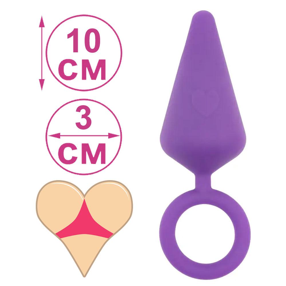 Анальна пробка силіконова фіолетова Candy Plug M Purple 10 см