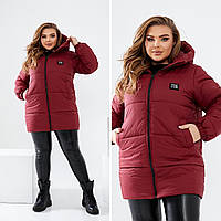 Зимняя тёплая женская куртка силикон 300 Цвет шоколад черный мокко бордо Размеры 42-44, 46-48 , 50-52, 54-56