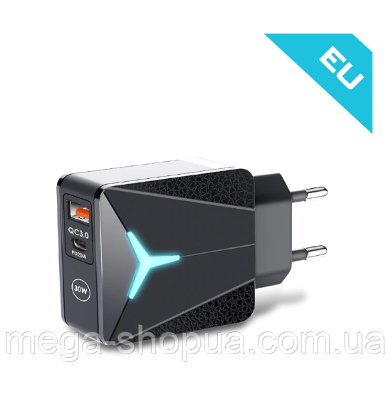 Мережевий зарядний пристрій PD Type-C USB зарядний блок для телефону, смартфона FH89-1