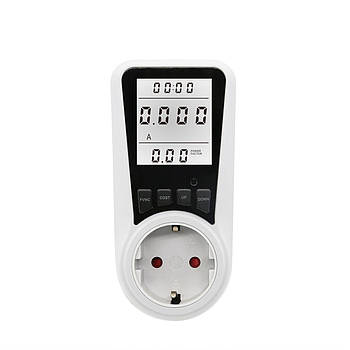 Цифровий ватметр лічильник електроенергії з євровилкою Енергометр EM04