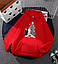 Жіночий худі з новорічним принтом Ялинка осінньо-зимовий на флісі оверсайз, розмір 42/48, білий, чорний, червоний, фото 3